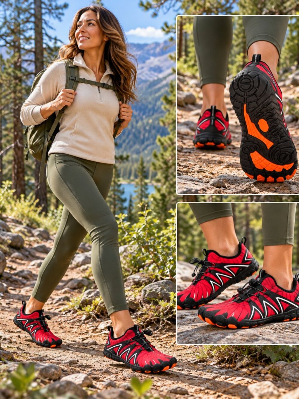 NEW HIKE Footwear HF Active Iconic Evo Barefoot Shoes Red Black EU 38